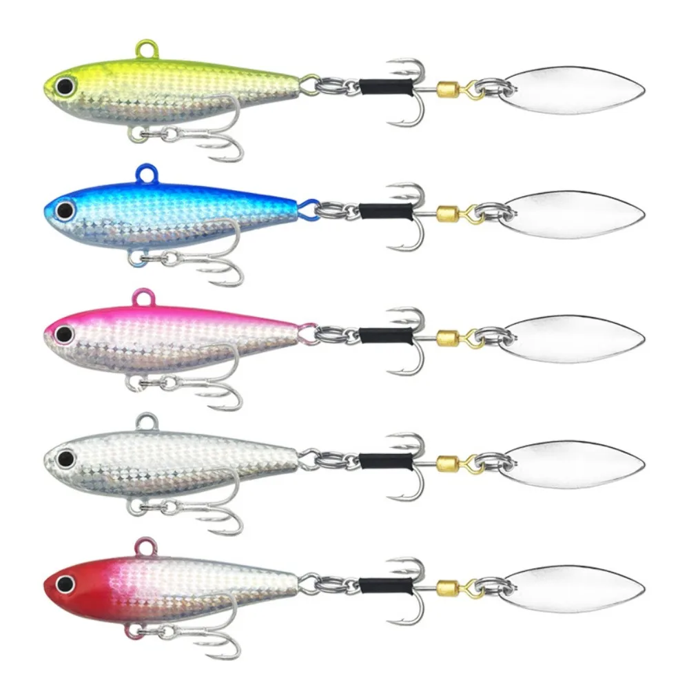 1 قطعة مع هوك المعادن الصيد الطعم الاهتزاز Wobblers Crankbaits VIB إغراء سبينر معالجة مطلي ملعقة الصيد إغراء #4