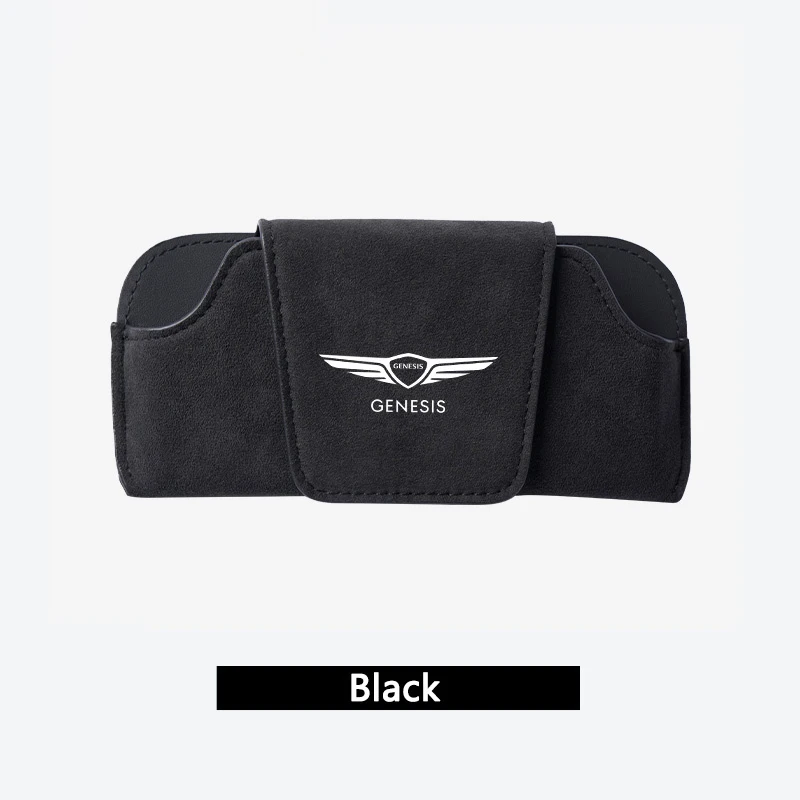 New Car Suede Leather Glasses Box Sun Visor Glasses Case Storage For Genesis EQ900 G70 G80 G90 GV60 GV70 GV80 GV90 Accessories