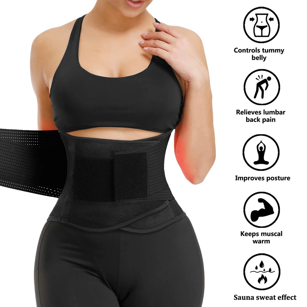 Unisex Black Maternity Recovery Belt Girdles Casual Four Seasons Adult Waist Trimmer with Sticker for Women Body Shaper