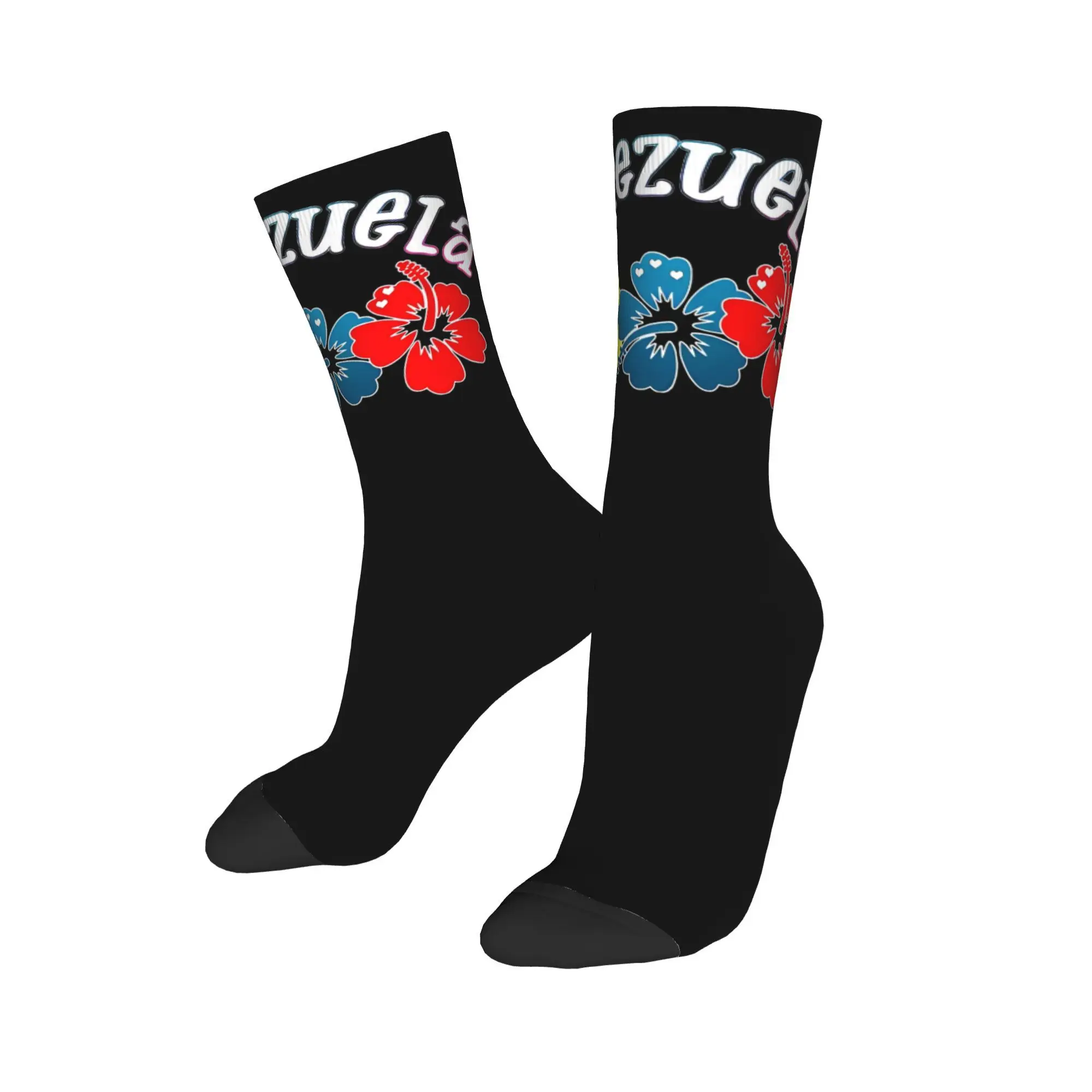 Chaussettes Unisexes Décontractées avec Trois Fleurs, Accessoires Confortables, Absorbant la Sueur