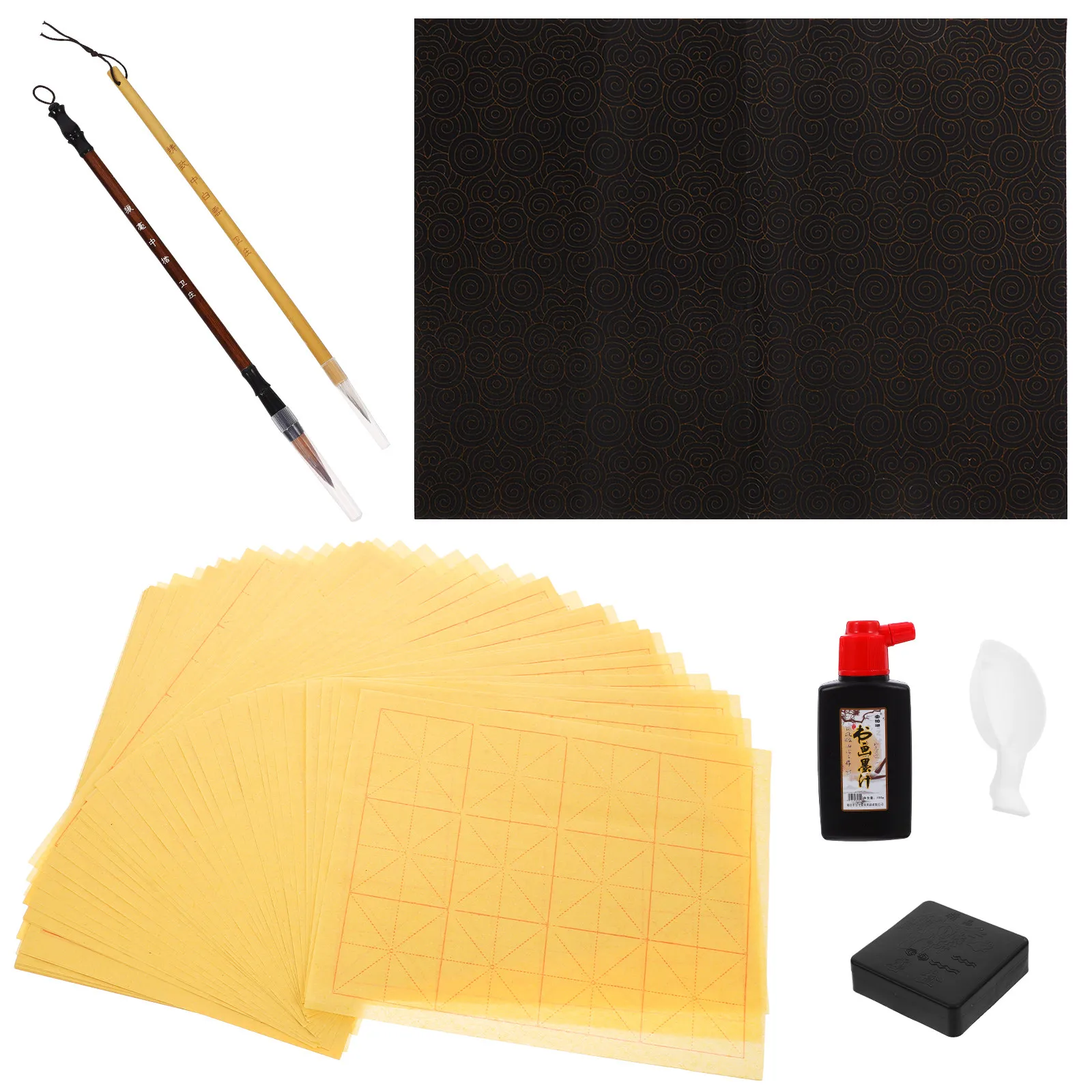 1Set Beginner Calligraphy Kit Chinese Writing Brush Ink Stone Practice Paper Ink for Traditional Calligraphy Painting