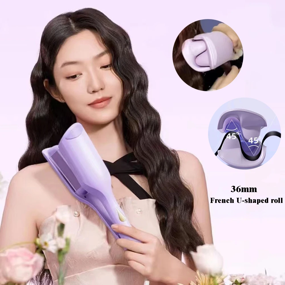딥 웨이브 전기 에그 롤 컬링 다리미, LCD 스크린 컬링 도구, 오래 지속되는 스타일링, 프렌치 웨이버 스타일러 완드 도구, 36mm