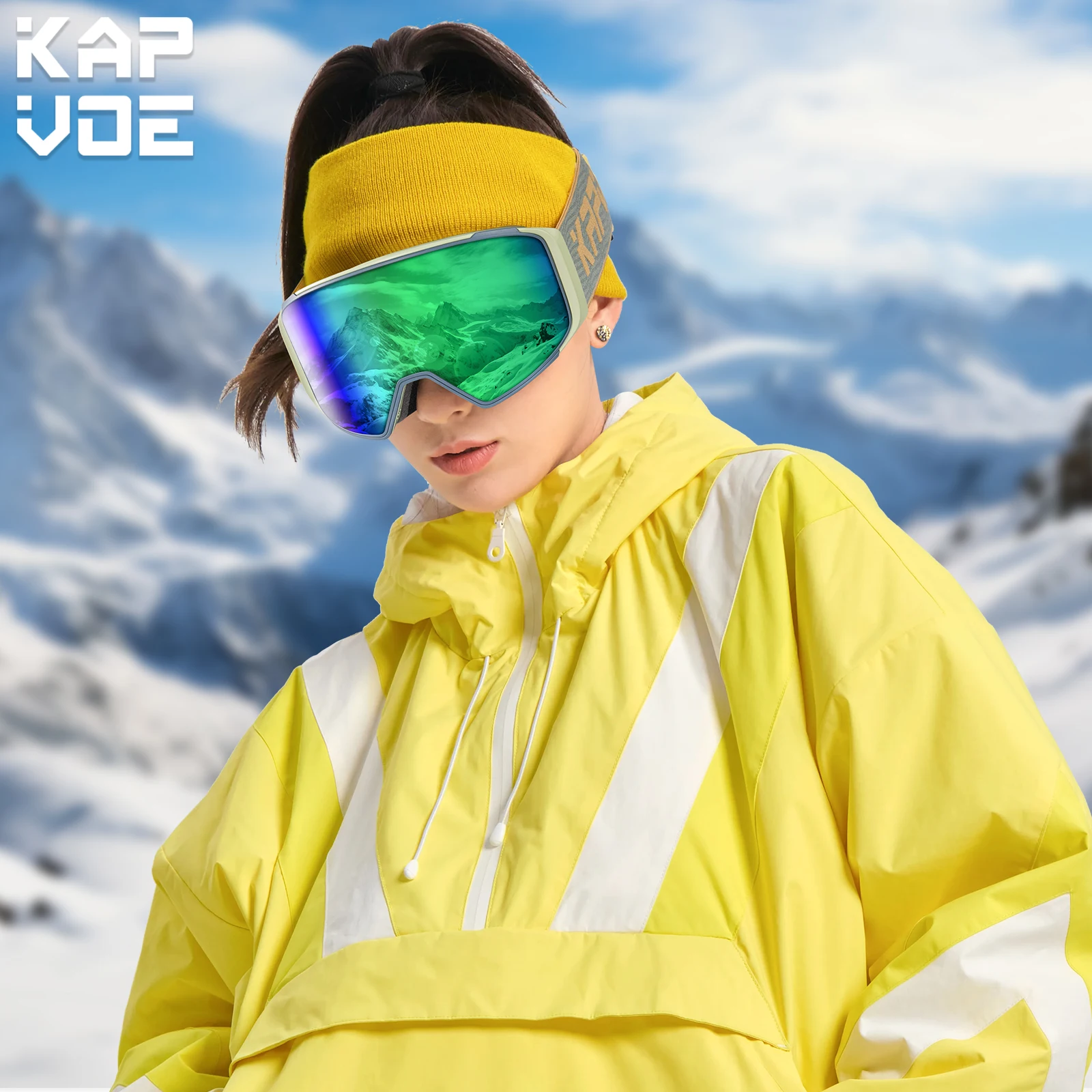 Kapvoe уличные солнцезащитные очки для катания на лыжах и сноуборде, лыжная маска, противотуманная защита UV400, очки для снегохода, мужские и женские зимние очки