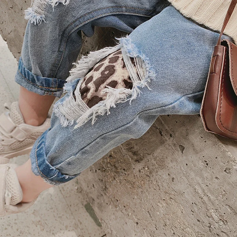 

New Girl'S Japanese Style Three-Dimensional Cut Casual Straight-Leg Jeans Kids Pants 2025 Autumn New Korean Version