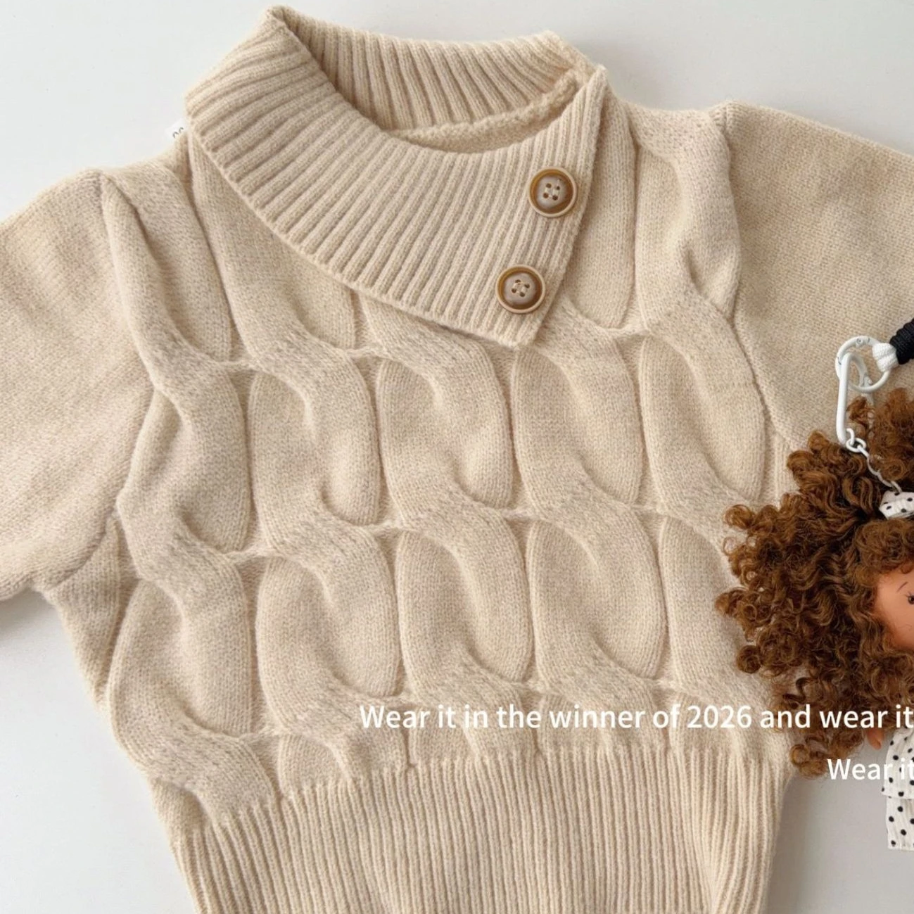 Girls Sweater 2026 Autumn and Winter New Children's Clothing Korean Style Girl Baby Half High Neck Loose Retro Twist Sweater