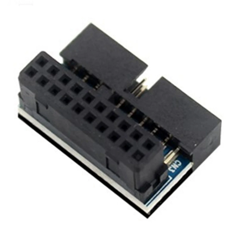 USB 3.0 90 Degree Adapter Black USB 3.0 20Pin Male To Female L Turn Right Angle Power Adapter Motherboard Down Angled