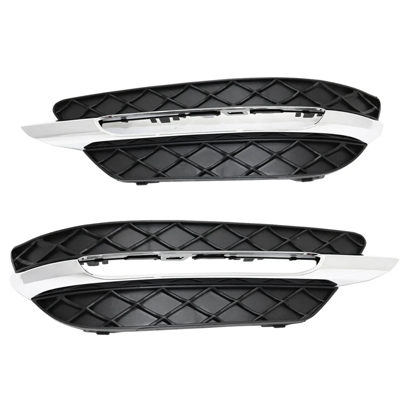 2 Piece DRL Fog Light Cover Trim Black For 2012-2014 Mercedes-Benz C250 C300 C350 Luxury