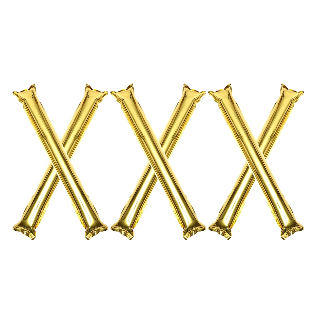 

6 Pcs Inflatable Cheer Sticks Aluminum Foil Lightweight Portable Sports Event Party Favors Jousting Sticks