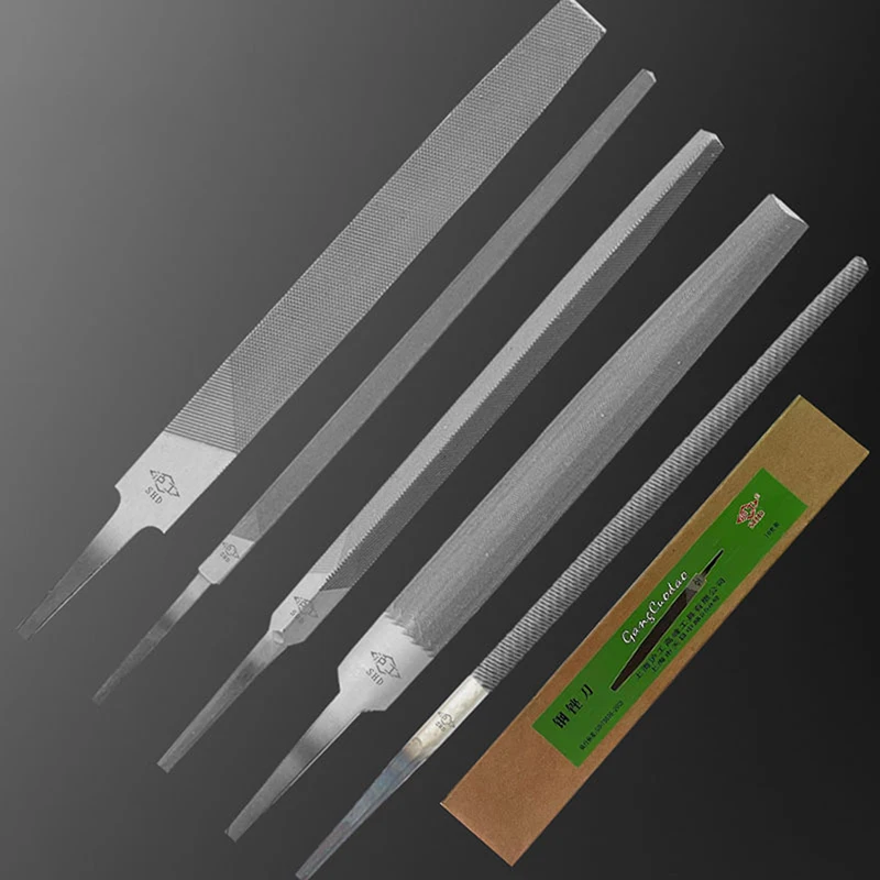 Limas de acero de 6/8 pulgadas para diente medio, accesorios de afilado, alisado y rectificado, planas, semicirculares, triangulares y circulares, 1 unidad