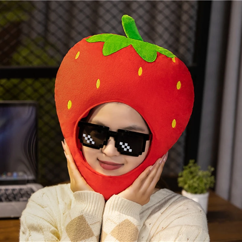 Cute Strawberry Headgear Performance Prop Photography Artifact Funny Headgear Cartoon Fruit Hat