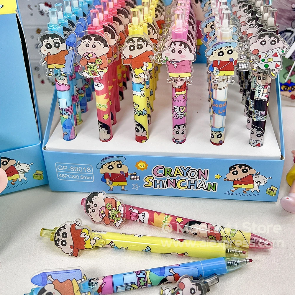 Zestaw długopisów żelowych Kawaii Crayon Shin-Chan Cute 0. Długopis 5mm Czarny Kreskówka Artykuły Szkolne Uczeń Prezent