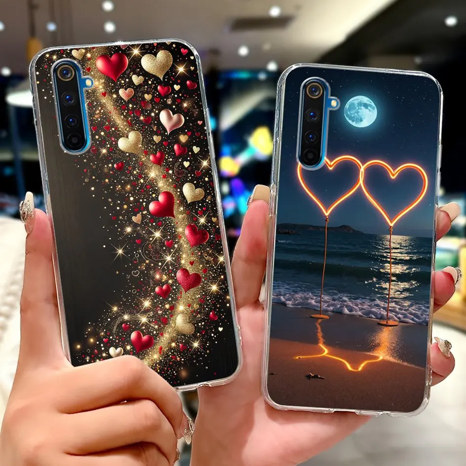 

For OPPO Realme 6 Pro Case RMX2061 RMX2063 Cover Cute Cartoon Painted Soft Silicone Couple Phone Cases For Realme 6 6s 6i Fundas