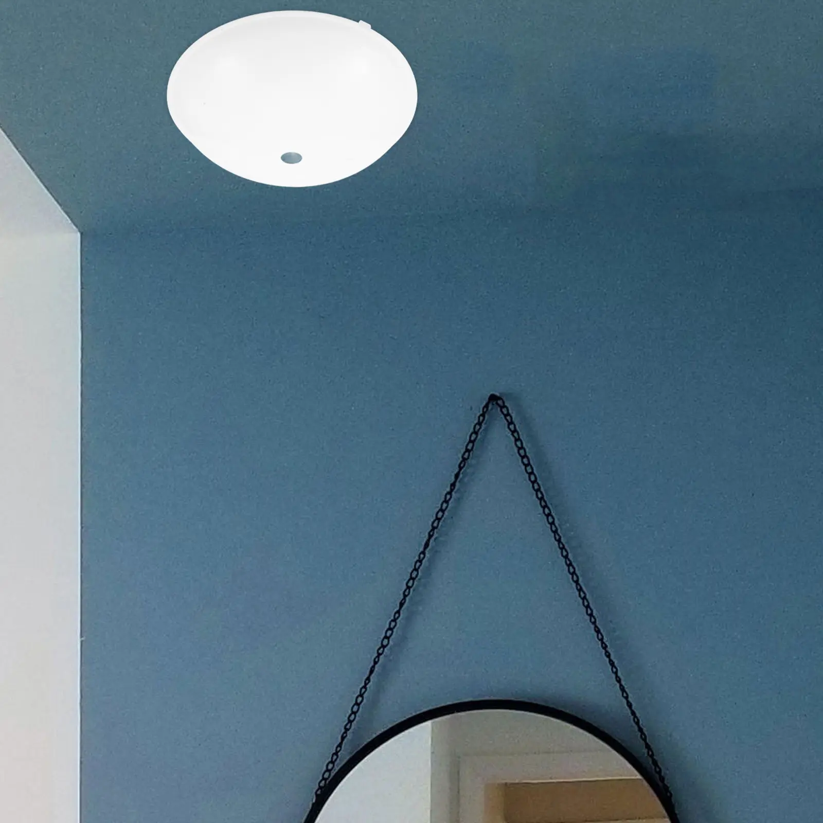 

Round Plastic Ceiling Light Cover Sturdy Pc Material Easy Install for Bedroom Hallway Staircase Emergency Light Fixture Shade