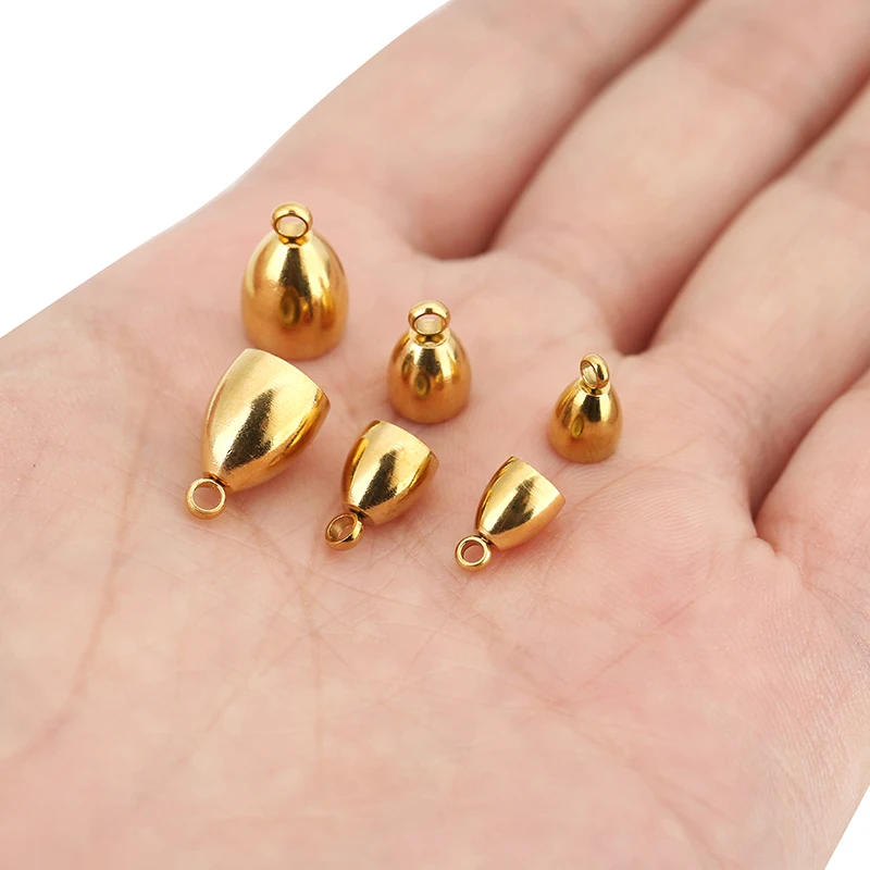 Image 4: 10 crochets de fermeture en acier inoxydable PVD inaltérables pour cordon en cuir 5, 6, 8 mm, embouts de collier pour la fabrication de bijoux DIY