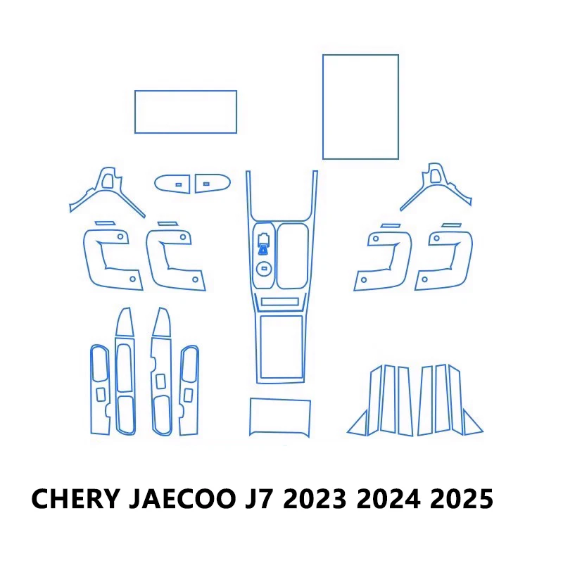 Tpu Transparent Film for Chery JAECOO J7 2023 2024 2025 Car Interior Sticker Console Dashboard Screen Film Car Decor Accessories