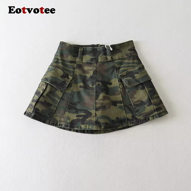 EOTVOTEE Vintage Skirts for Women Chic Casual Cute Skirts Spring 2025 New Comfortable Fashion Female High Waist A-Line Skirts