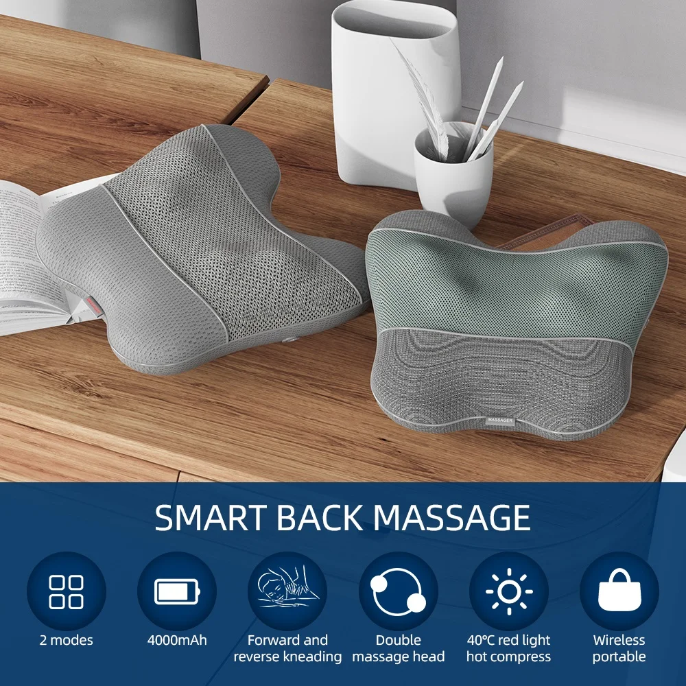 Electric Waist Massage Pillow Wireless Back Massage Cushion Waist And Back Kneading Massager