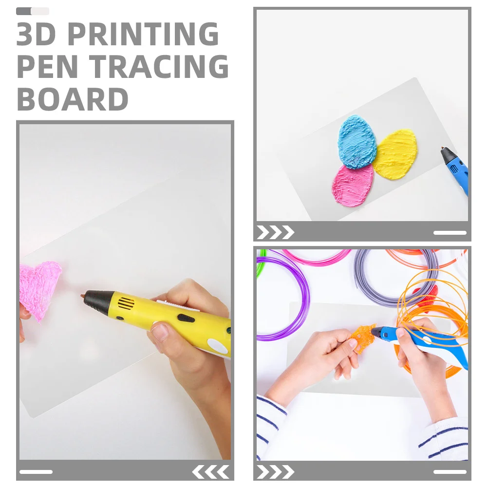 5Pcs 클리어 3D 펜 드로잉 보드 PVC 트레이싱 매트 아트 프로젝트용 투명 스텐실 창의적인 교육용 드로잉 도구