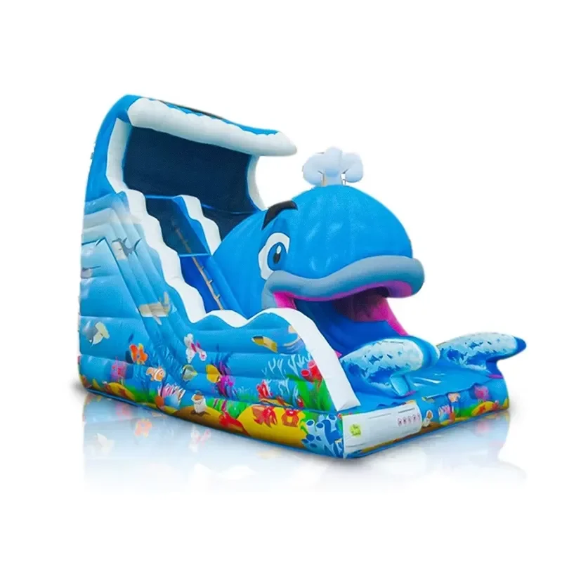 Inflatables Whale Shark Theme Water Kids Commercial Outdoor Inflatable Marble Slide Inflated Water Slide
