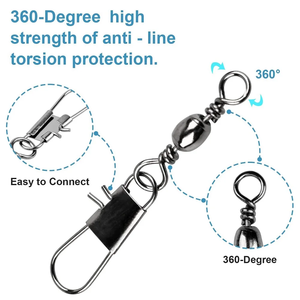 100-pecas-conector-giratorio-de-aco-inoxidavel-girador-de-barril-b-snap-pesca