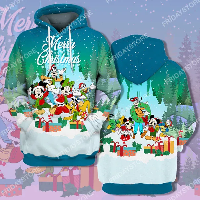 Disney hoodie Play Together Merry Christmas T-shirt Cute Amazing Disney Mickey Mouse Hoodie