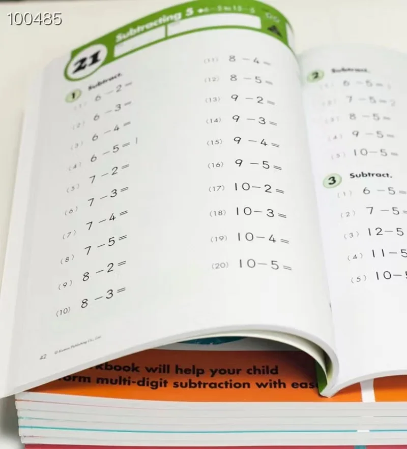 10 Bücher/Set Kumon Berechnung Mathe Arbeits bücher Englisch Mathe Probleme Übungen Lehrbücher G1-G4 für Alter 6-10 Jahre alt