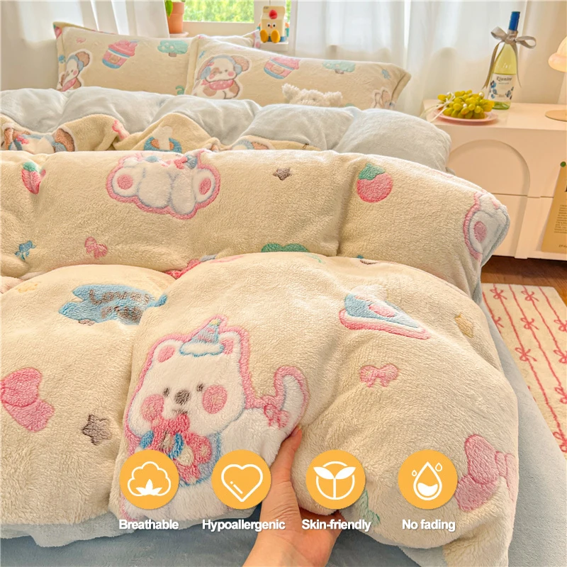Flannel Duvet Cover (No Pillowcases), Ultra-Plush Flannel Bedding Cover, Soft Warm Quilt Cover for Bedroom Decor Comfort Sleep