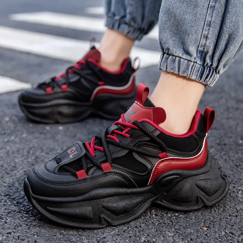 [LANG YUN] Thick Soled Men's Casual Sneakers Fashion Trendy Student Casual Shoes