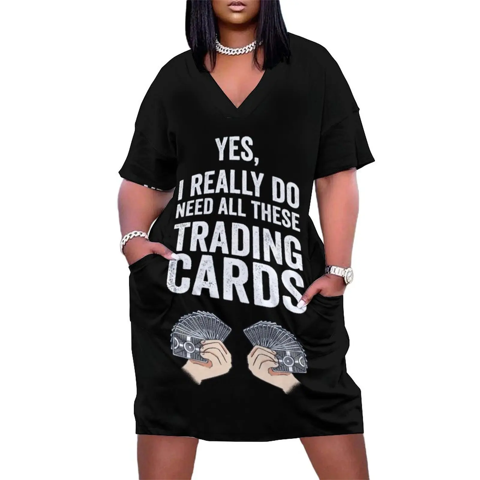 

I Really Do Need All These Trading Cards Loose Pocket Dress summer outfits for women 2025 prom dress luxury evening dresses 2025