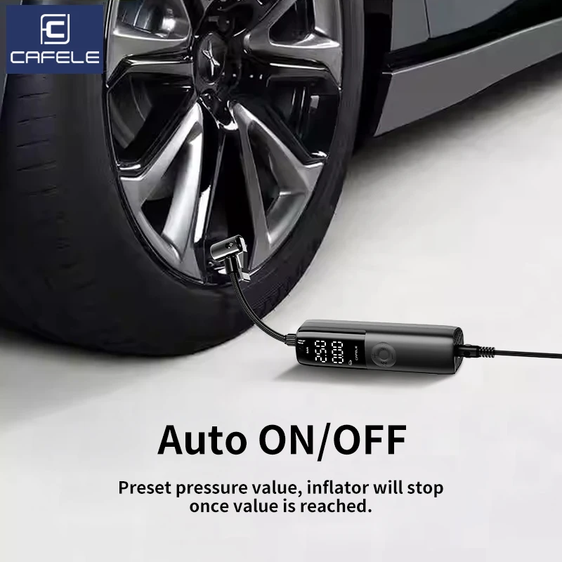 CAFELE Mini Car Tyre Inflator 12V 150PSI Air Compressor Portable Electric Inflator Smart Digital Auto Motorcycle Bicycle Pump