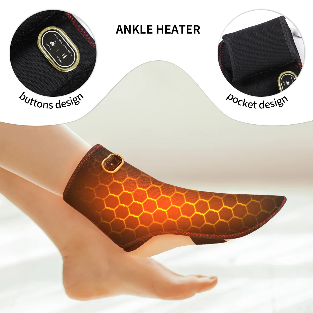 

Breathable Foot Heat Massager with Vibration for Hot Compress Foot And Ankle Joint Pain Relief