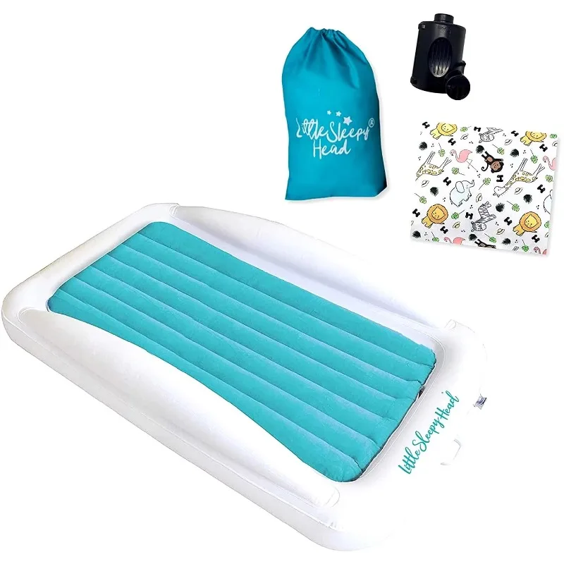 Toddler Inflatable , Air Mattress for School, Kids Camping or Floor with Bed Rails