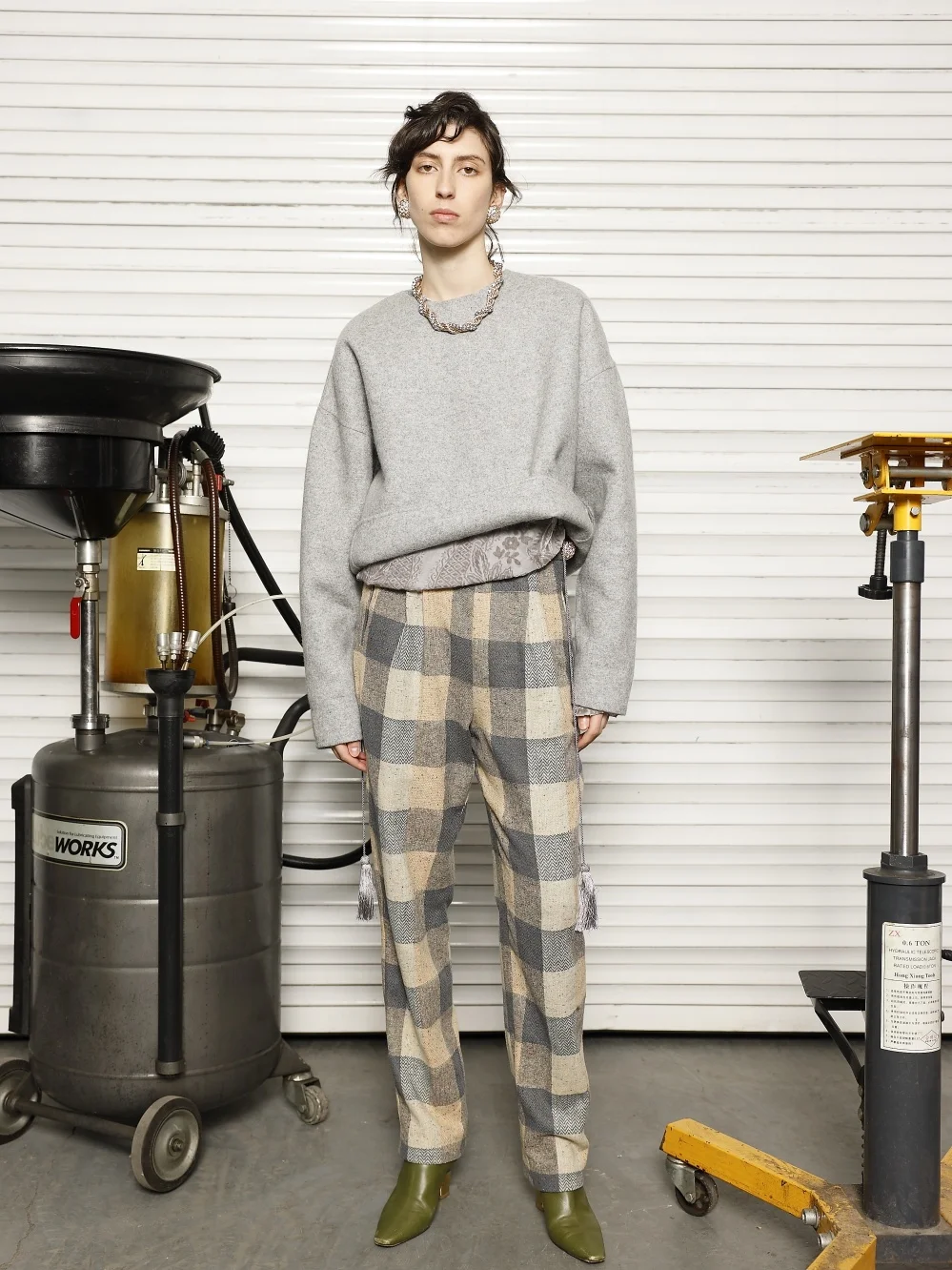 

Slim Fit Wool Pants Trendy Patchwork Mixed Color Wingfree Street Sle Casual Trousers for Women Regular Thin Long Pants