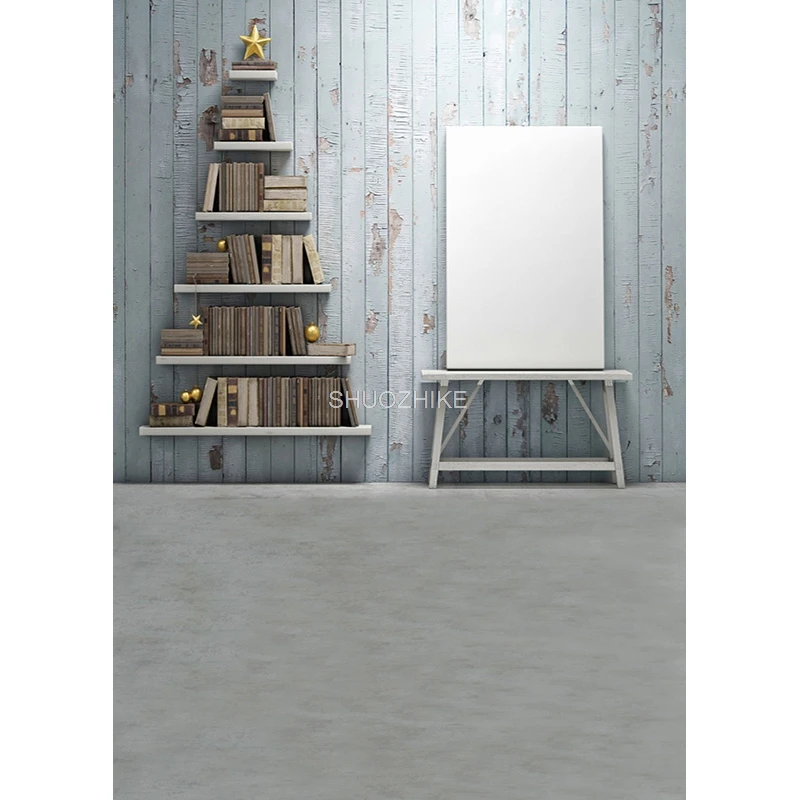 SHUOZHIKE Weihnachten Thema Fotografie Hintergrund Schneemann Weihnachtsbaum Kulissen Für Foto Studio Requisiten ZLSY-60