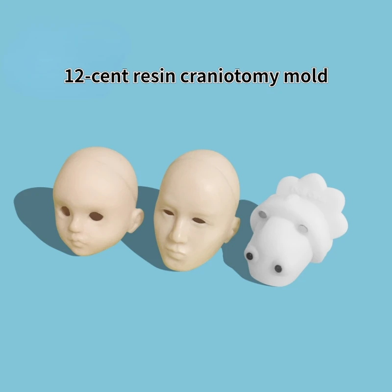 Obll Polymer Clay Doll Head Mold 12 Points Resin Craniotomy Mold DIY Ceramic Doll /Anime Figure Head Contour Molding Accessories