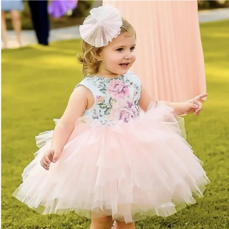 Children Evening Dresses for Girls 2-10Years Kids Birthday Party Luxury 2023 Fluffy Ball Gown Wedding Prom Formal sequin Dress