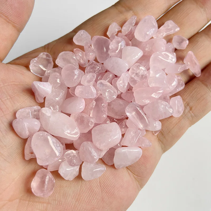 Undrilled Crystal Tumbled Stone Chips Beads Pink Natural Gem Quartz Stone Chips Agates Gravel Beads For Tank Bonsai Decoration