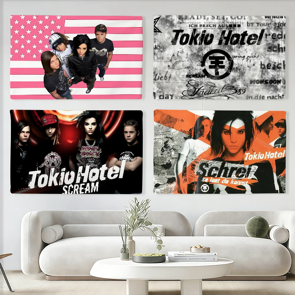 Rock T-Tokio H-Hotel-Flagge, geeignet für Party, Club, Außenbereich, Innenbereich, Wandkunst, Dekoration, Banner, Geschenk