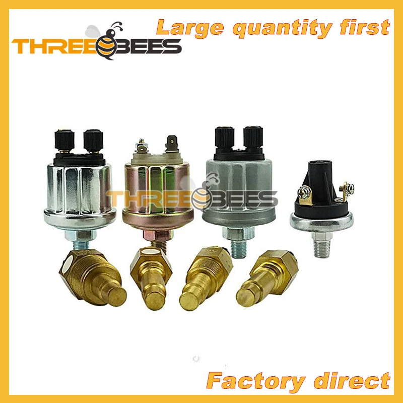 

1/8NPT 0-10 Bar For Gennerator Parts Single Double Head Water Temperature VDO Oil Pressure Sensor Universal