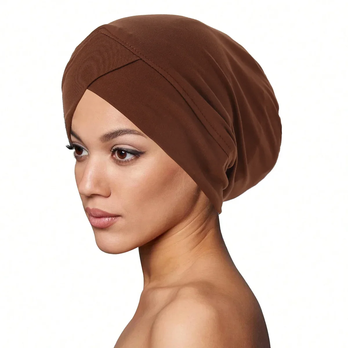 Forehead Cross Underscarf Women Muslim Inner Hijab Hat Turban Stretch Chemo Cap Hair Loss Headscarf Bonnet Beanie Turbante Mujer