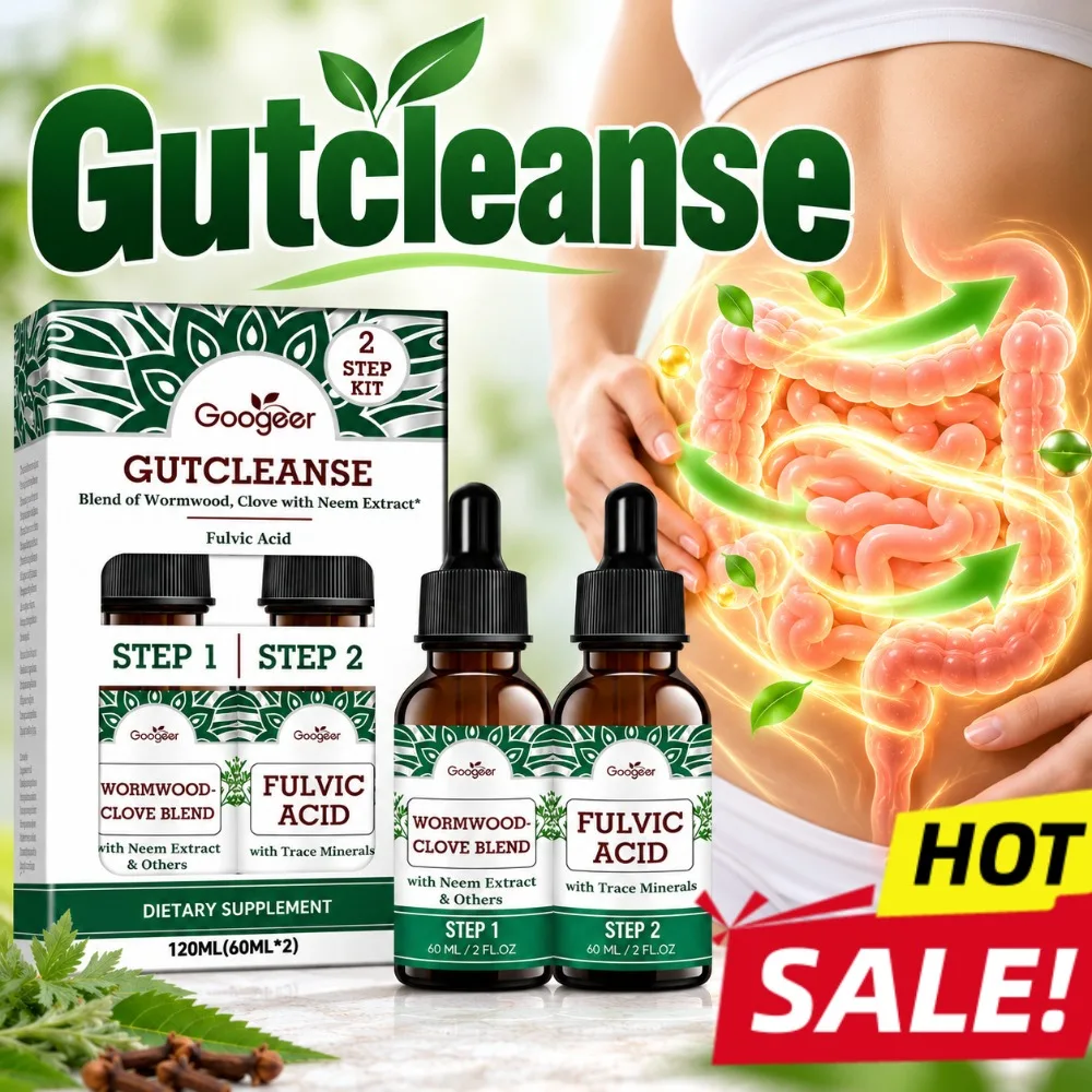 Gutcleanse 2-Step Kit Liquid Drops Paraguard Laxative Reduce Bloating Improve Gut Microbiota & Digestive Health 120ml (2 X 60ml)