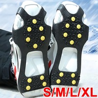 Outdoor Anti-Skid Snow Shoes Spike Non-slip 10 Studs Silicone Cleats Crampons Ice Gripper Spike Winter Climbing Shoes Cover S-XL