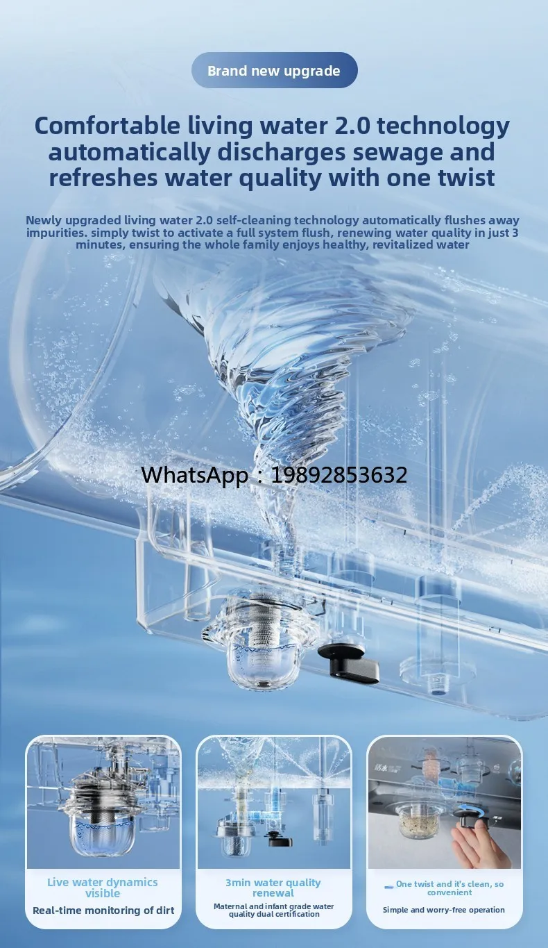 ZZ سخان مياه كهربي Q5Spro المياه الحية 2.0 حمام المنزلية الكهربائية المستوى 1 كفاءة الطاقة نوع التخزين 60L #3