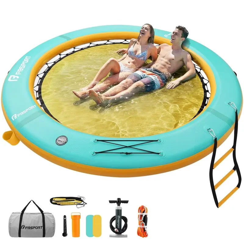 Hotsell Portable 6ft Round Floating Ring Family Inflatable Raft Inflatable Water Hammock Floating Dock for Pool and Lake