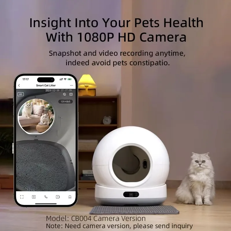 Automatic Cat Litter Box With Camera  Control Smart Cat Litter Box Self Cleaning Litter Box