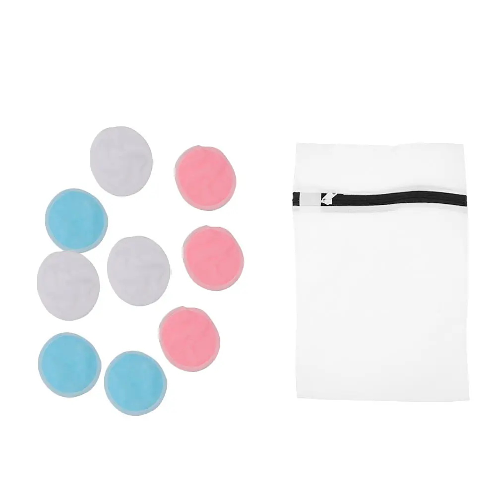 

10pcs Bamboo Fiber Makeup Remover Pad Reusable Cotton Cleansing Facial Pads Soft Comfortable Skin Friendly Round White
