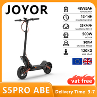 JOYOR S5 Pro ABE Electric Scooter 500W Motor 48V 26Ah Battery 20km/h Speed 90km Range 10'' Tires Foldable Adult E-Scooters