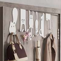 1/6 piece door hook, door hook storage rack without drilling, kitchen cabinet, door hanging clothes rack, storage clothes cap, k