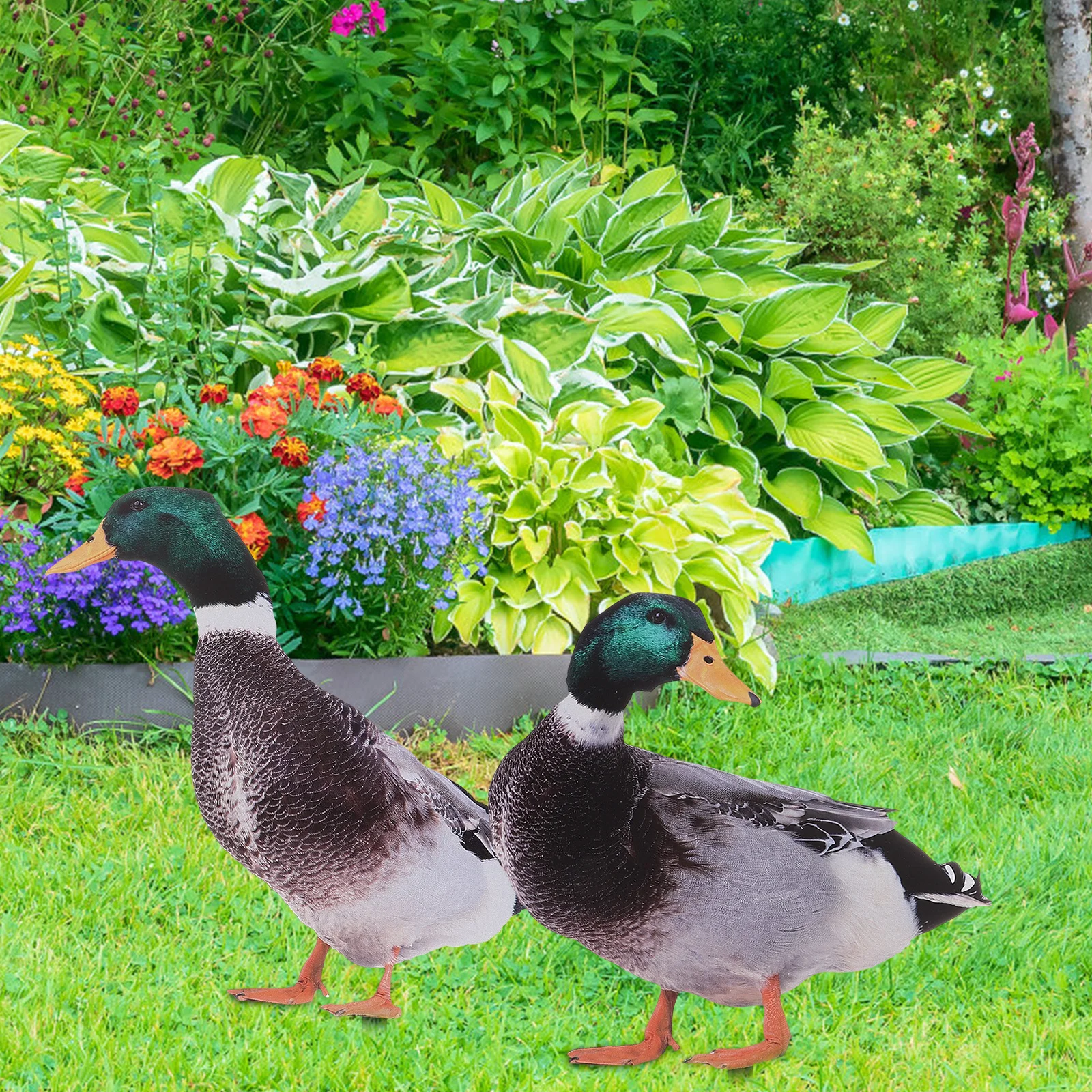 

2pcs Acrylic Duck Decoration Garden Lawn Statue Ornament Home Yard Holiday Sculpture Clear Practical Easy Use Durable Safe