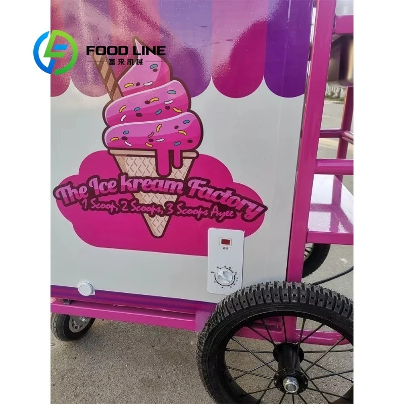 Customized Mobile Ice Cream Vending Push Cart Commercial Concession Snack Food Selling Cart For Business